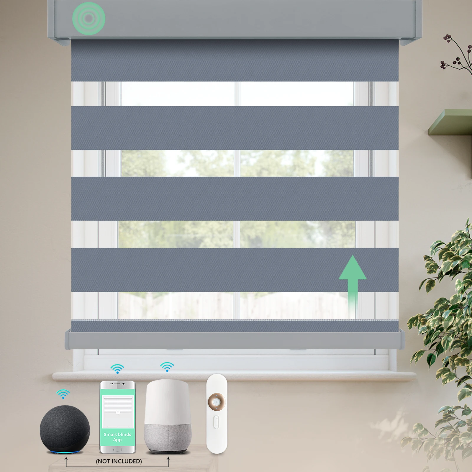 

Excellent Quality Remote Control Day and Night Smart WiFi Google APP Motorized Zebra Roller Blinds for Window Made in China