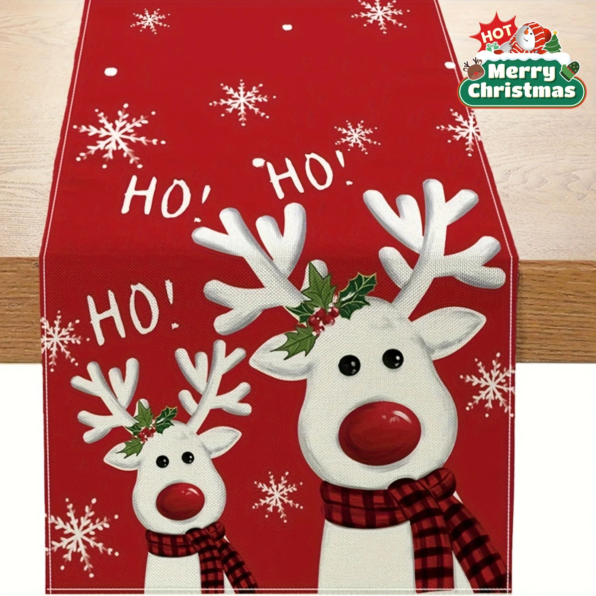 VIKAMA عيد الميلاد الرنة ندفة الثلج الجدول عداء عطلة جمع غرفة المعيشة طاولة طعام حفلة عيد الميلاد ديكور