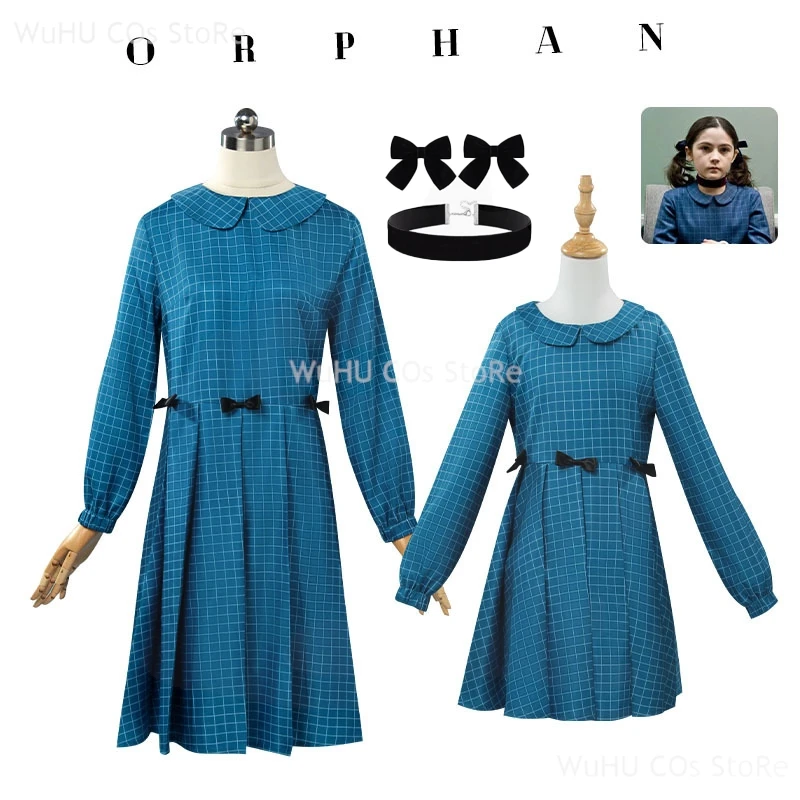 2024 Costume di Halloween Esther Vestito Cosplay Film horror Eroina Costumi Orphan Esther Bambini Taglia Halloween Cosplay Donne