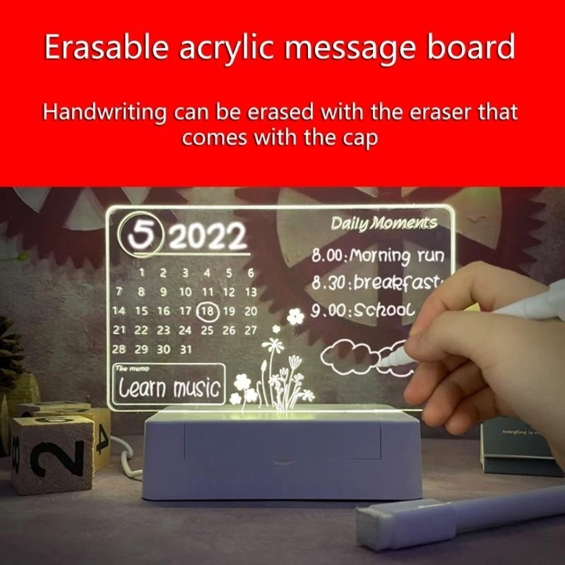 W89C Clear Acrylkalender Planer wiederverwendbar