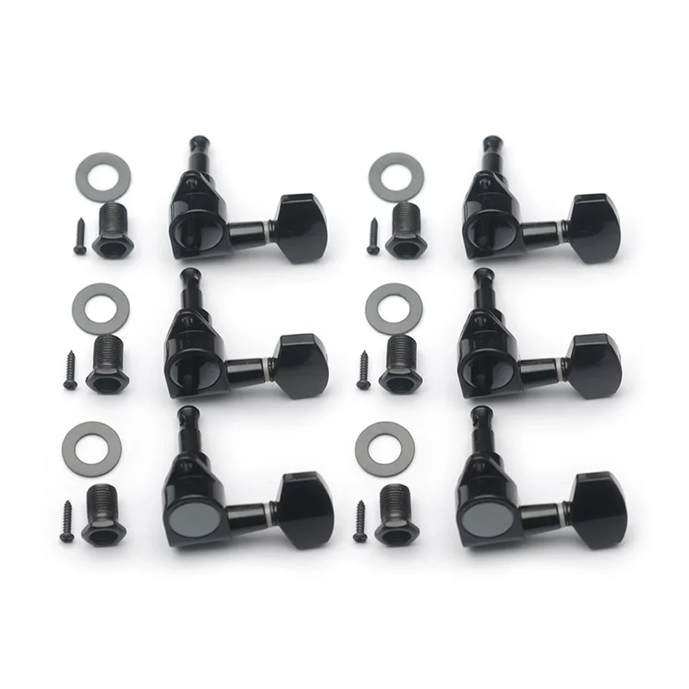 Black Guitar Tuners Steel Gear Construction Smooth Operation Compact Lightweight For Guitar Repair For Electric Guitar