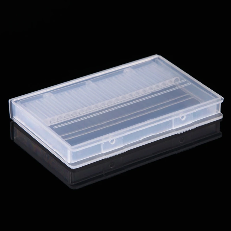 Lightweight 20 Slots Clear Drill Bit Brush Plastic Storage Box Holder Container Manicure Cutters Display Tools