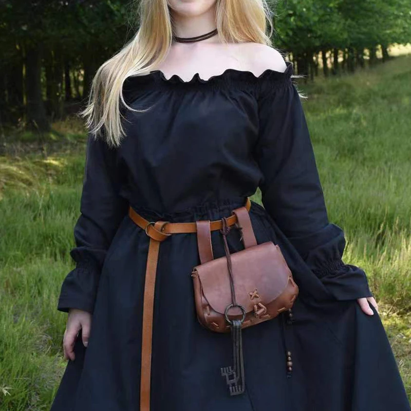 NEUE Punk Vintage Taille Tasche Medieval PU Leder Waistpack Anime Lolita Retro Satchel Telefon Brieftasche Party Halloween Cosplay Requisiten – Detail 7