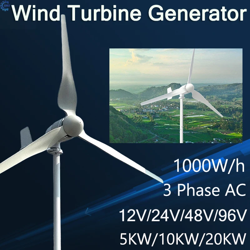 10000W 20000W Horizontal Wind Turbine Generators Wind Power Generation Windmill Home Use High Efficiency Controller and Inverter