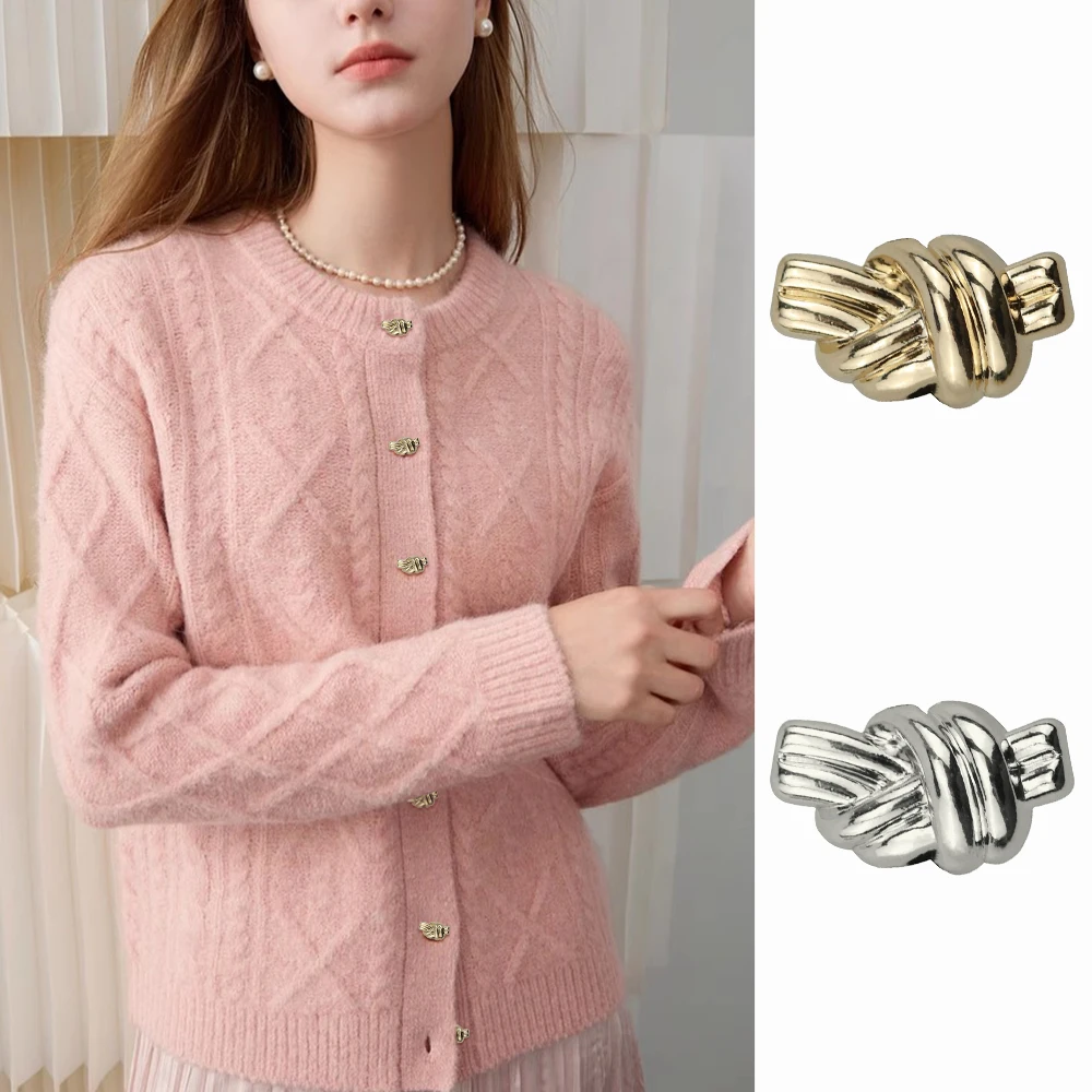 

10pcs Vintage Knotted Twist Metal Buttons for Jackets, Bags, DIY Crafts (18mm) Gold & Silver Retro Irregular Sewing Accessories