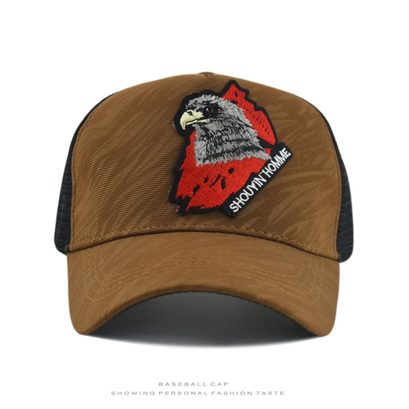 1 Atmungsaktive, sonnenschützende Baseballkappe mit Adler-Stickerei, personalisiertes Design, unisex, geeignet für den täglichen, lässigen Gebrauch im Freien, Sonnenschutz-Netzkappe, Geschenk für Feiertage. – Detail 10