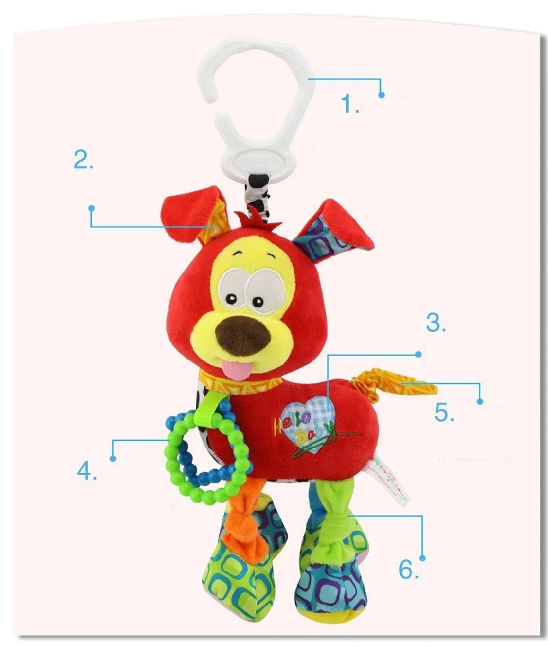 Sonajeros mordedor para bebé, juguetes de peluche suaves para recién nacido, juguetes colgantes para cuna de bebé, torno de coche, juguetes colgantes para bebé para cochecito
