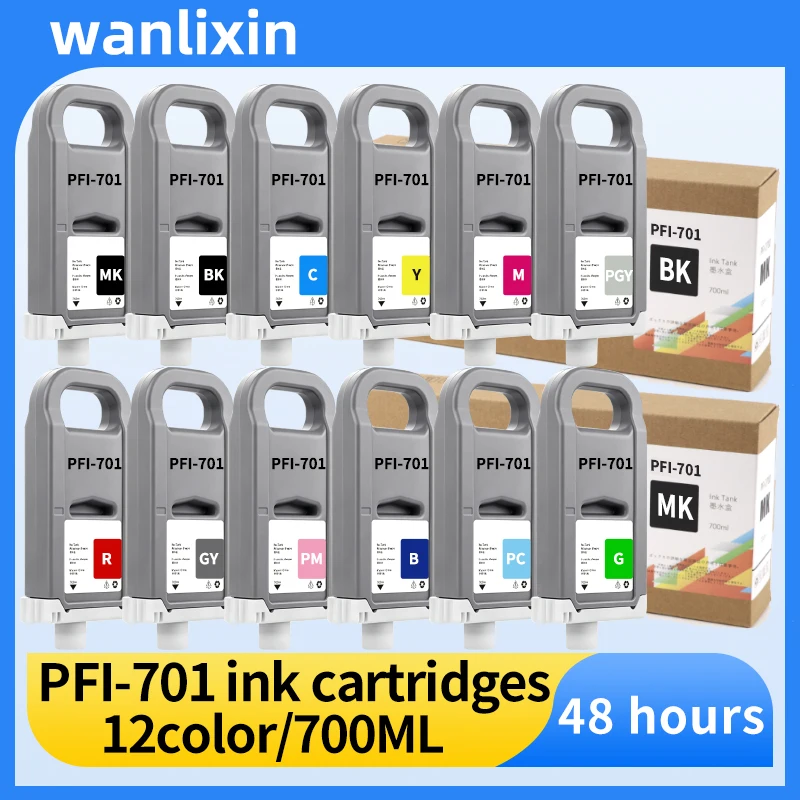 PFI-701 PFI701 ink cartridge Compatible for Canon iPF8000 iPF8000s iPF8010s iPF9000 iPF9000s iPF9010s Printer with Pigment ink