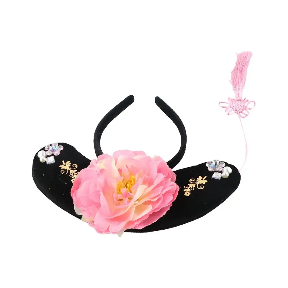 Butterfly Hanfu Flower Headband Pearl Long Tassel Chinese Style Hair Hoop Hair Accessories Royal Court Headdress