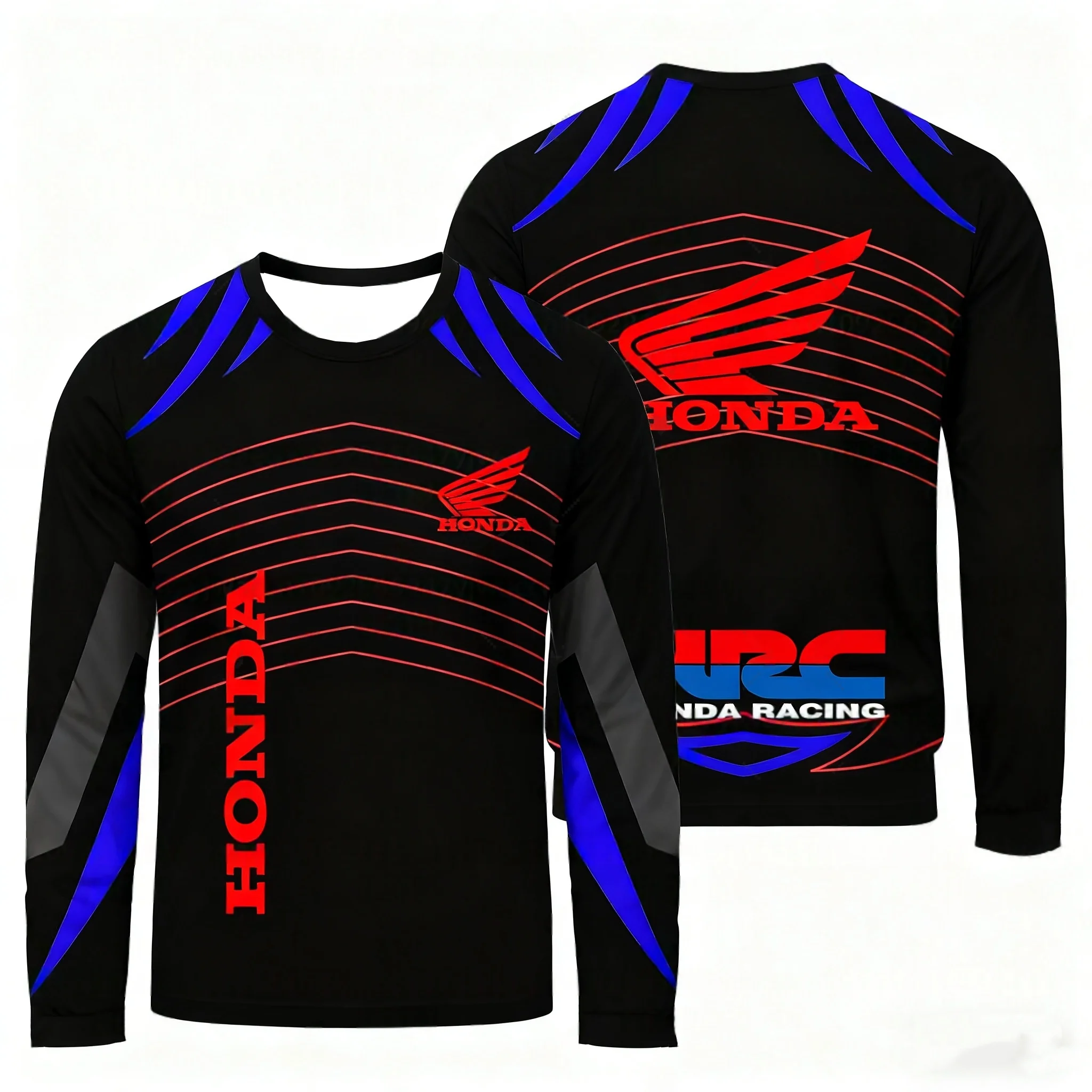 2025 حار بيع هوندا مطبوعة على الطرق الوعرة دراجة نارية دراجة هوائية جبلية سباق الرياضة بأكمام طويلة تنفس التجفيف السريع تي شيرت