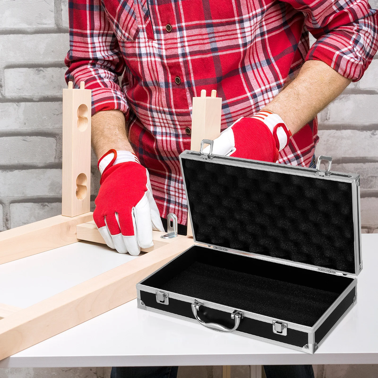 

Aluminum Alloy Tool Box Large Capacity Medicine Storage Case Portable ABS Density Board Multipurpose Container