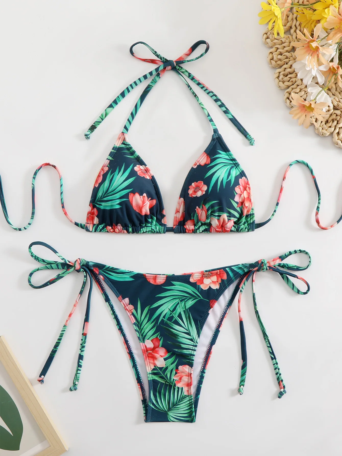 

2025 Women's Printed Bikini Set Sexy Two Piece Swimsuit Summer Holiday Two Piece Stripe Bikini Sets Outfits Woman Suits Sets New