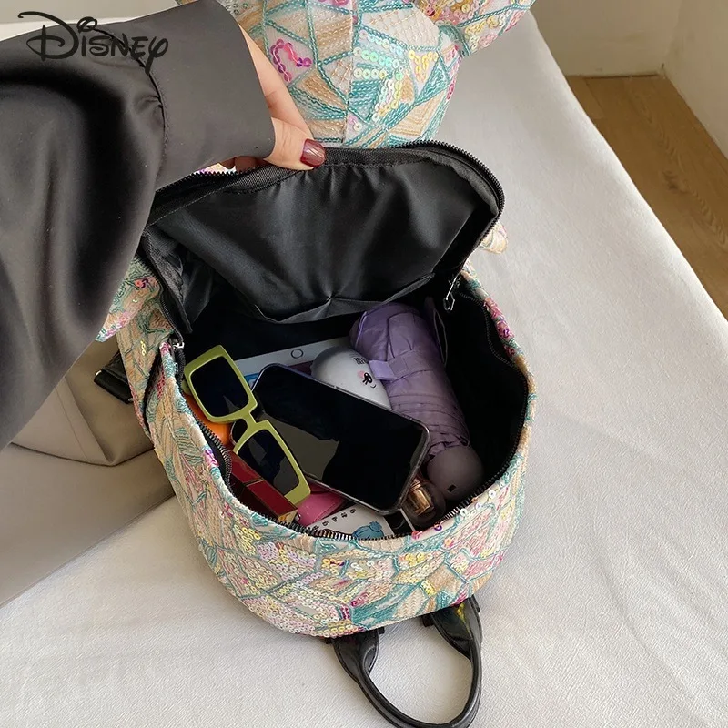 Disney Mickey Personality Graffiti Backpack Women's New Trend Large Capacity Cartoon Doll Student School Bag Travel Backpacks