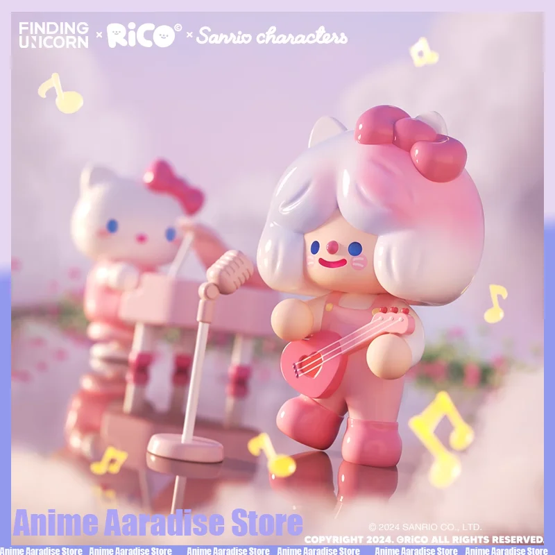 6 stücke sanrio rico schöne Liebes serie Anime Hello kitty Melodie Kuromi Action figuren öffnen Box Spielzeug Sanrio Sammlung Ornamente