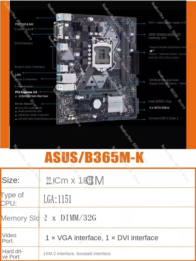 B365M-K B360m H310m 1151-Pin Motherboard Supports 6-Generation 7-Generation 8-Generation 9-Generation CPU