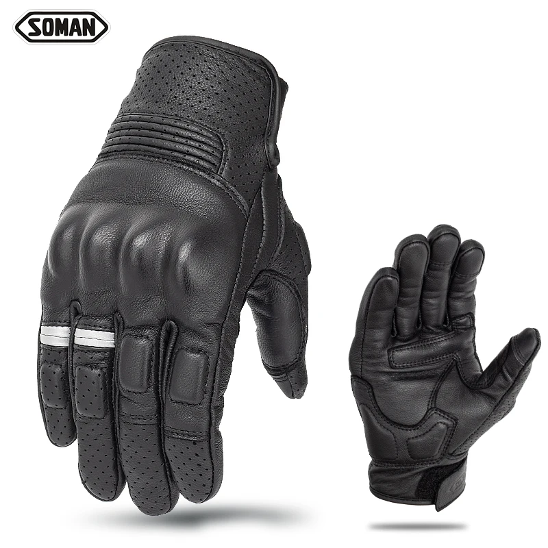 

Full Finger Breathable Non-Slip Motocross Riding Gloves Motorbike Locomotive Goat Leather Gloves Touch Screen Moto Gloves