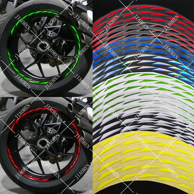

1 комплект наклеек на колеса мотоцикла, автомобиль, велосипед, 17/18 дюймов, светоотражающие наклейки на обод для Kawasaki Suzuki Yamaha Honda Ktm