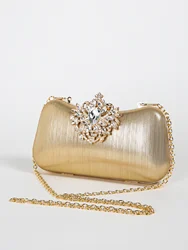 Luxury Rhinestone Evening Bag For Carnaval, Shiny Wedding Dress Purses,  Glamorous,Elegant,Exquisite Small Rhinestone Decor Boxy