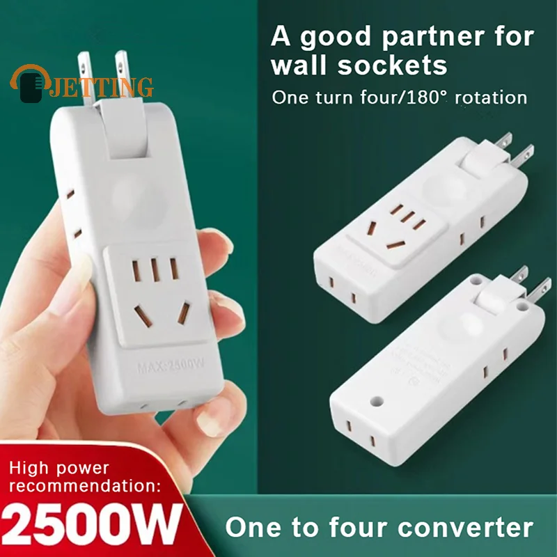 4 In 1 US Electrical Socket Rotation Plug Adapter Wall Outlet Extension Travel Aadapter Portable Power Converter