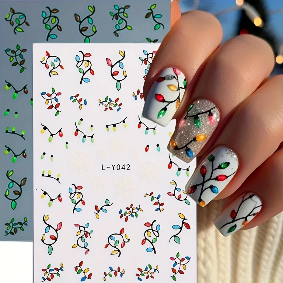 1 فانوس مضيئة ندفة الثلج عيد الميلاد مسمار الفن ملصق Y2K مسمار ضوء ملون لمبة توهج في الظلام حفلة ليلة رأس السنة السلس ورقة مسمار لوازم عطلة مسمار الفن ندفة الثلج تصميم مضيئة الزينة Can - Temu اليابان #5