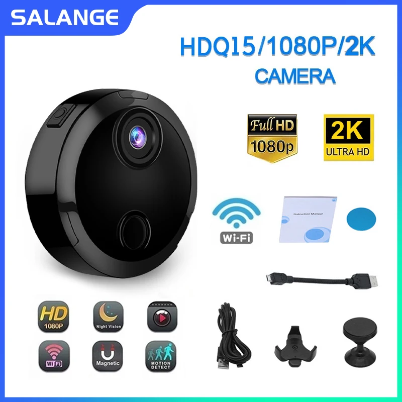 

Salange HDQ15 Mini Camera 1080P/2K HD Night View Indoor Wifi Camera Security Remote Viewing Cam Video Playback Video Calling