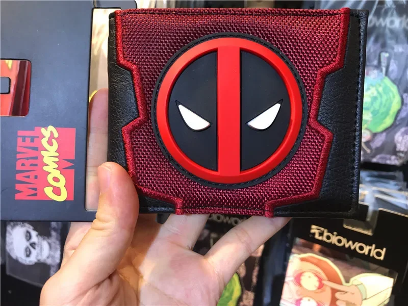 Hot Toys Anime Marvel Avengers Deadpool Foldable Wallet Men Children Bank ID Card Holder Card Clip Bag Cartoons Cosplay Gifts