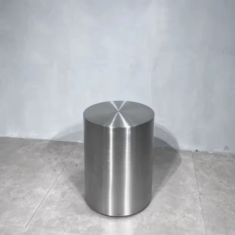 Modern Bauhaus Stainless Steel Coffee Table Industrial Square Stool Cafe Metal Round Stool Multipurpose Sofa Chair Side Table