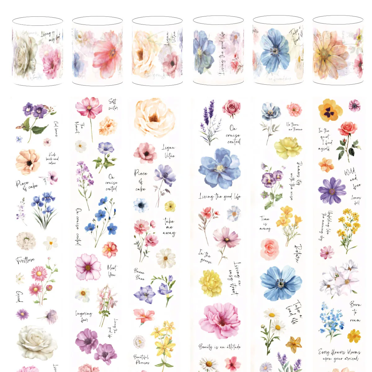 

6 рулонов цветочных лент, наклейки ручной работы, сделай сам, скрапбукинг, наклейки для домашних животных, мусорный журнал, наклейка для ноутбука, альбом, украшение для дневника, наклейка