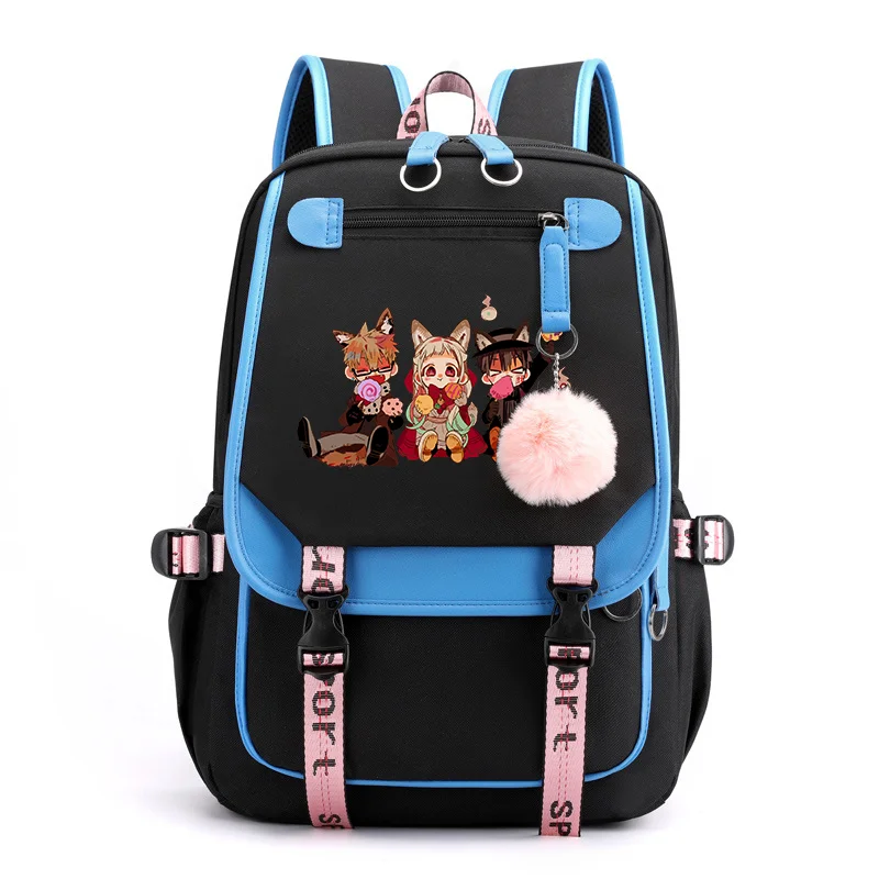 Zaino modello Anime Harajuku Zaino da strada moda casual per adolescenti Zaino con cerniera USB di grande capacità Zaini anime