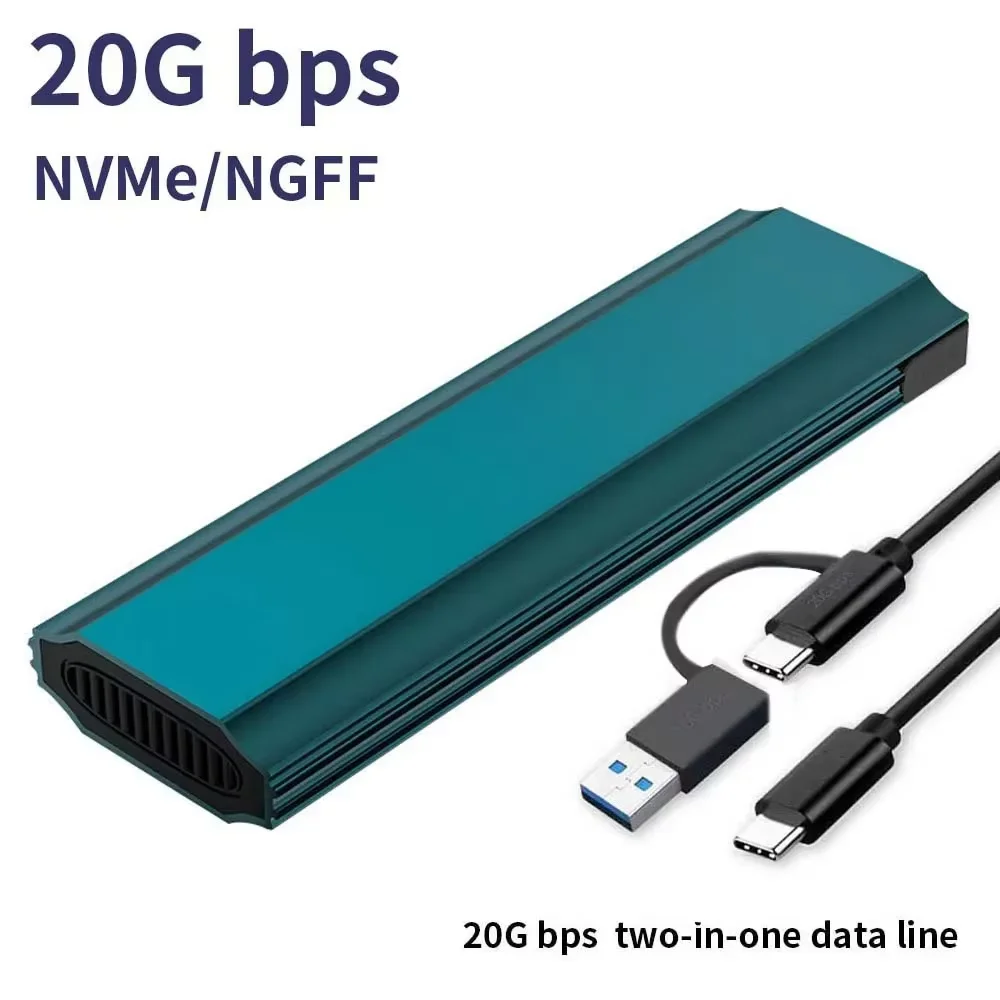 Caja M2 SSD M.2 NVMe a USB C 3,2 Gen2 20Gbps NVMe PCIe SSD carcasa 6Gbps NGFF SATA carcasa externa compatible con teclas M y B & M