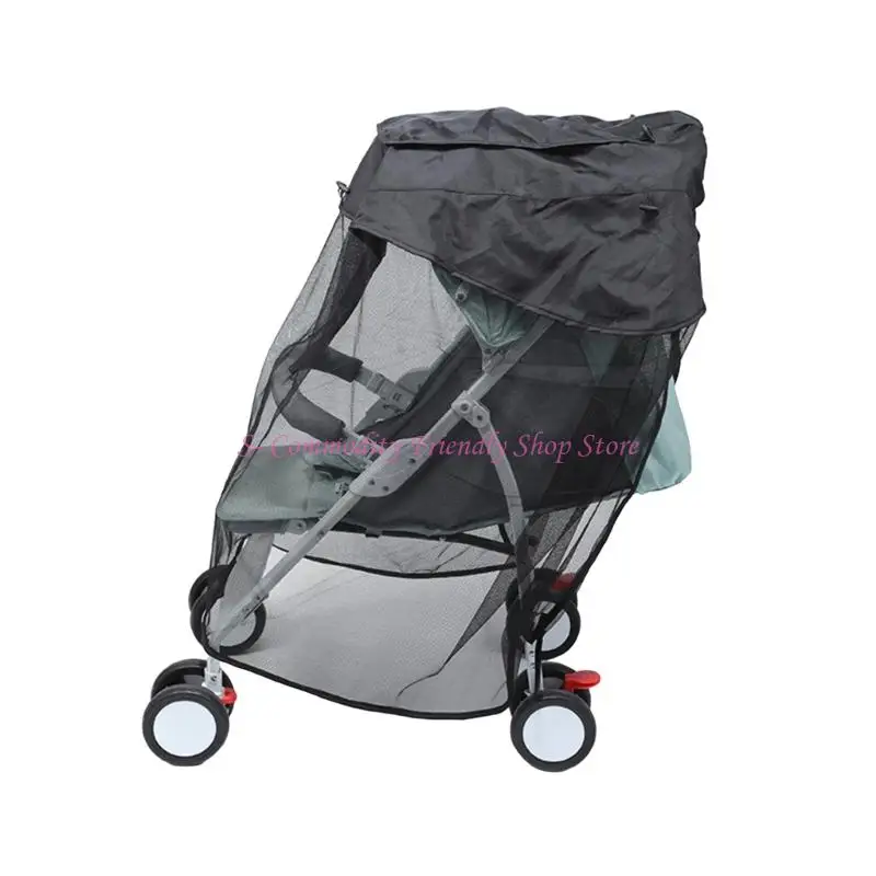

85AE Strollers Sunshade Canopy Baby Fly Net Enjoy Comprehensive Sun Protections