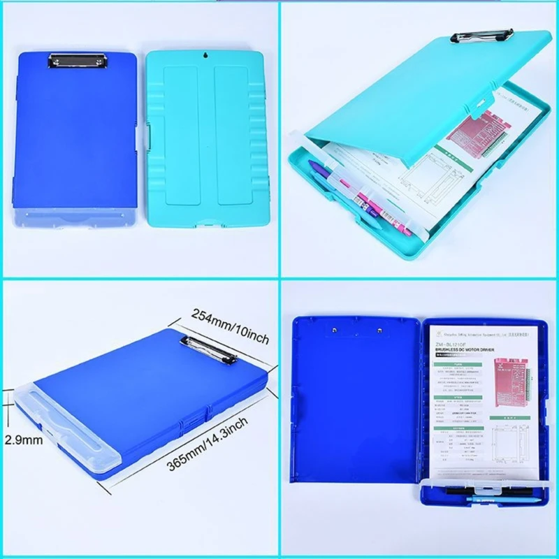 

File Clipboards Portable Document File Case with Clipboard and Pen Box,Dust-proof Document Storage Box for Hospital