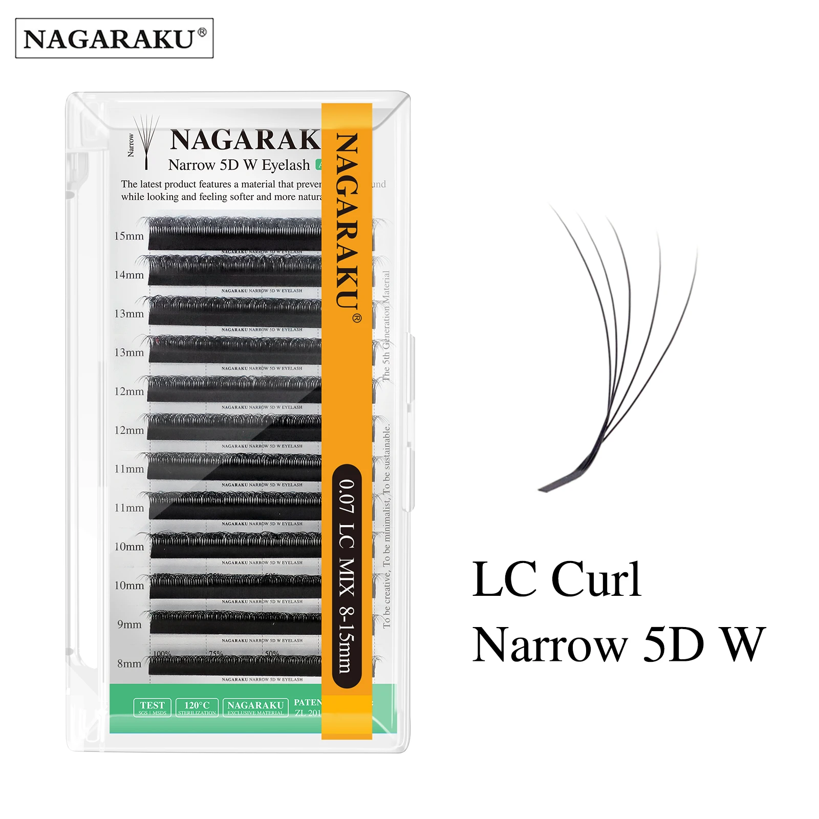 NAGARAKU V-Form Schmale 5D W Wimpernverlängerung Natürlich Weich Kleiner Fächer Flauschiger Look Mesh Volumen Vorgefertigte Wimpern – Detail 16