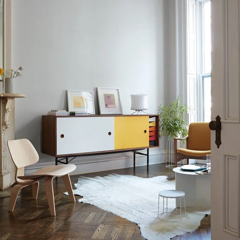 Modern simple light luxury dining side cabinet, Nordic medieval sliding door locker, French living room advanced art cabinet