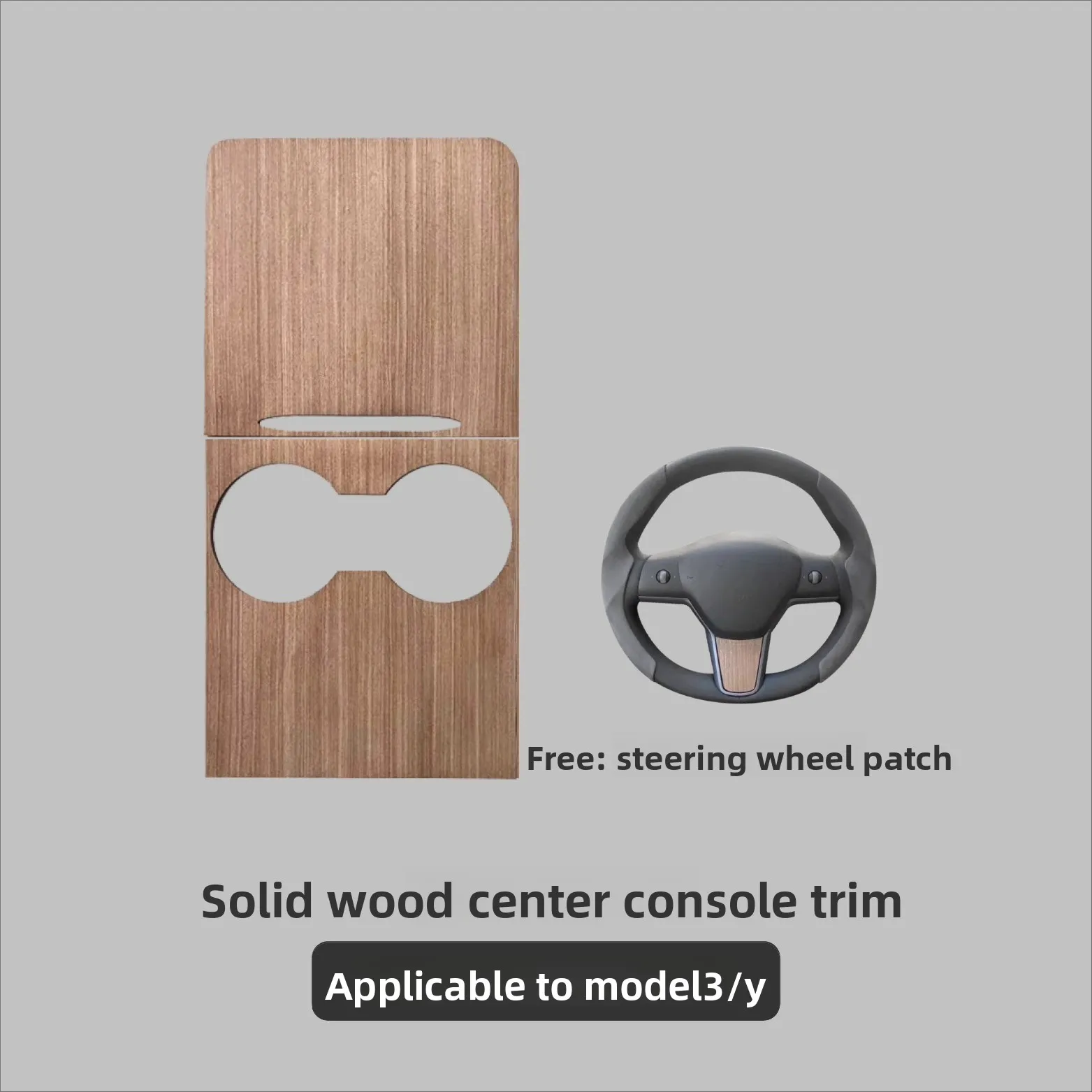 Solid wood central control panel adapts for Tesla Model3/Y sticker decorative patch wood grain