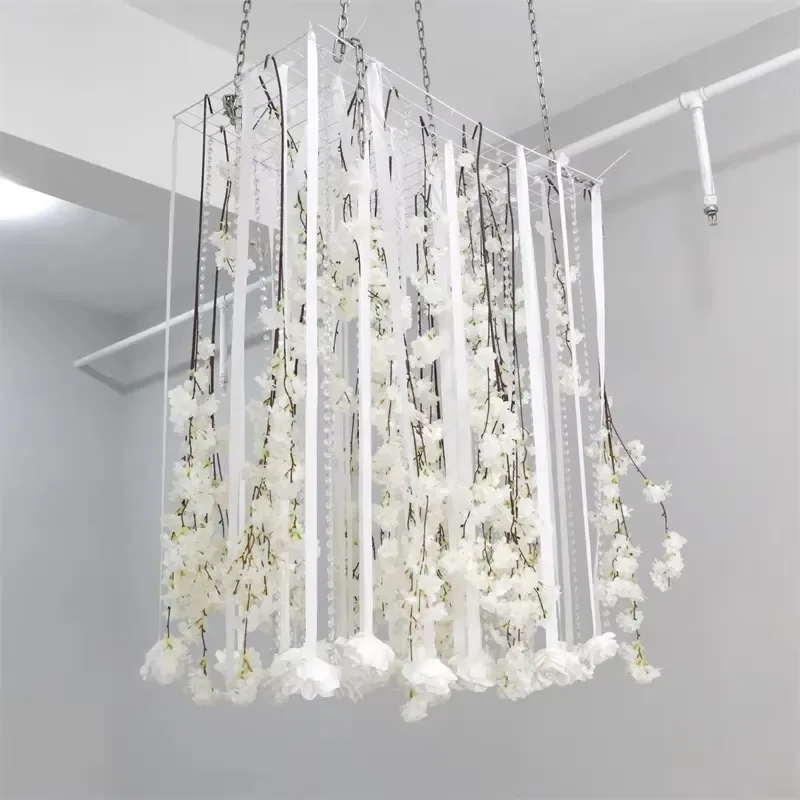 Artificial Cherry Blossom Wall Panel Ceiling Hanging Flowers Wedding Stage Decoration