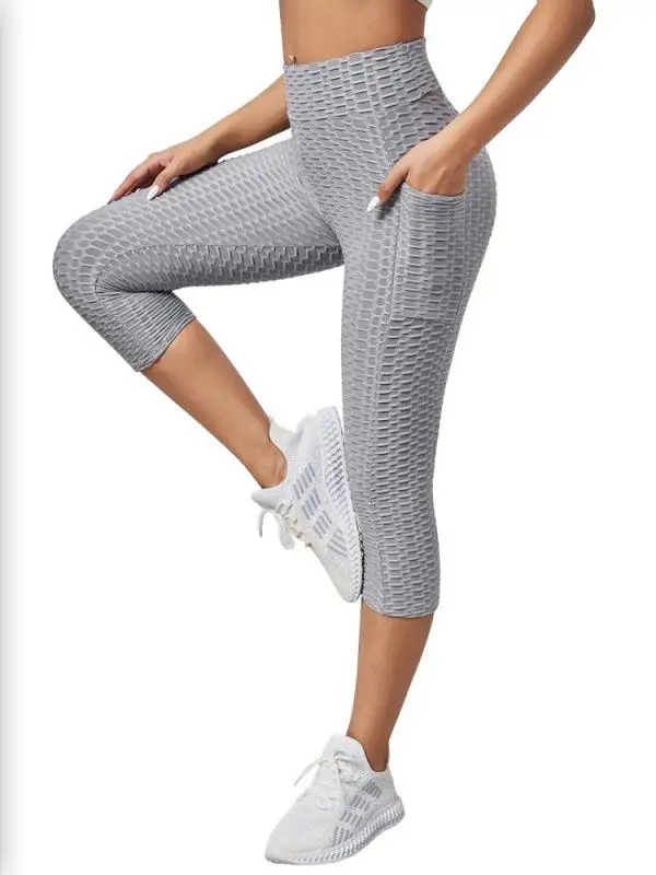 

High-Waist Yoga Pants Sweat-ng Slimming Fitn Trousers Butt-Lifting Seven-Foot Length Boting Pants for Women