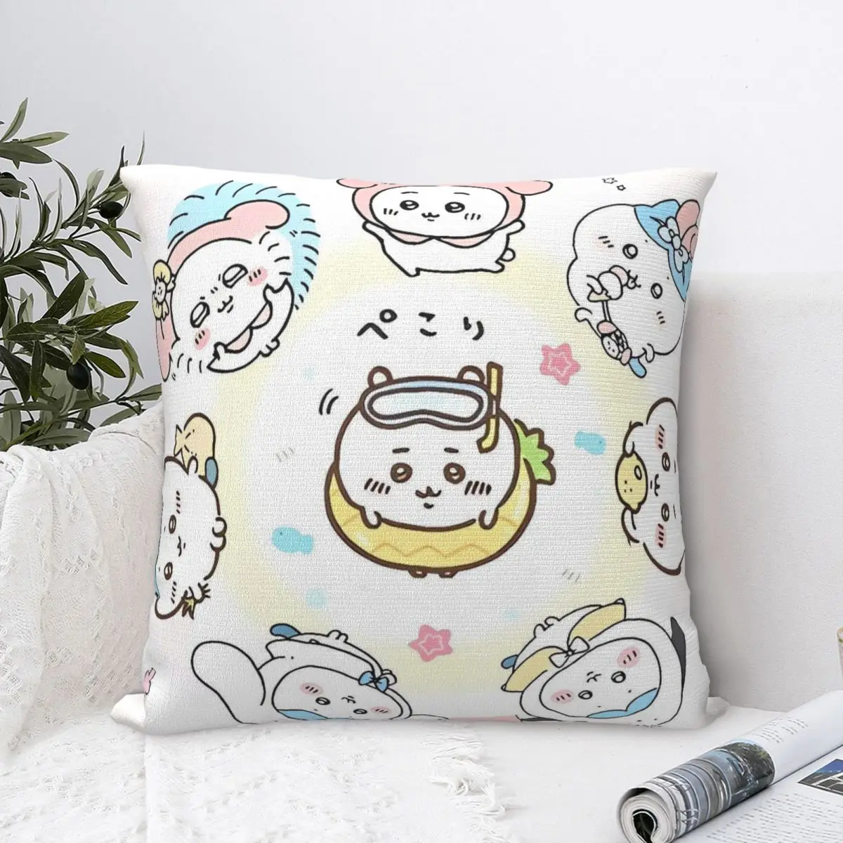

Chiikawa Pillow Case Cushion Cover Polyester Pattern Pillow Cover Kawaii Pillowcases For Sofa Home Decorative