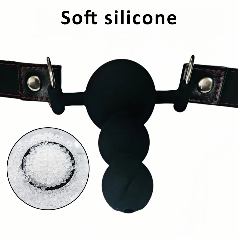 Comfortable Silicone Mouth Gag for Couples BDSM Bondage Toys Multiple Styles Adults Sex Products Three Ball Design Passion Prop view 3