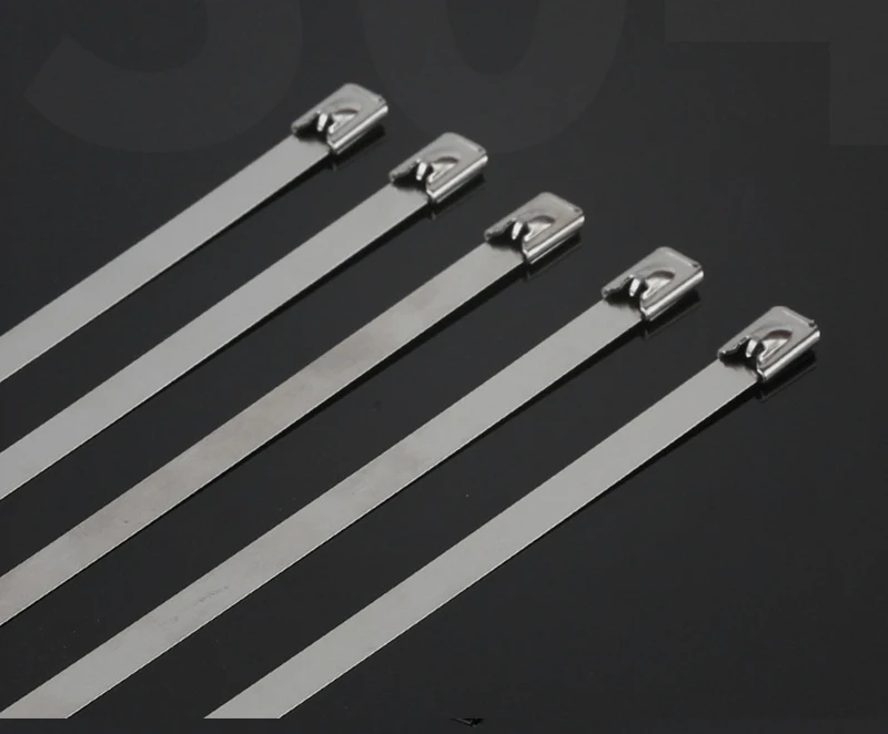 100pcs 4.6x100/150/200/400mm Stainless Steel Cable Ties, Locking Metal Zip-Exhaust Wrap Coated Multi-Purpose Locking Cable Ties
