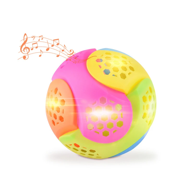 Divertente palla rimbalzante lampeggiante LED Light Dancing Music Ball Toy per ragazzi ragazze plastica colorata LED Flash Dancing Ball