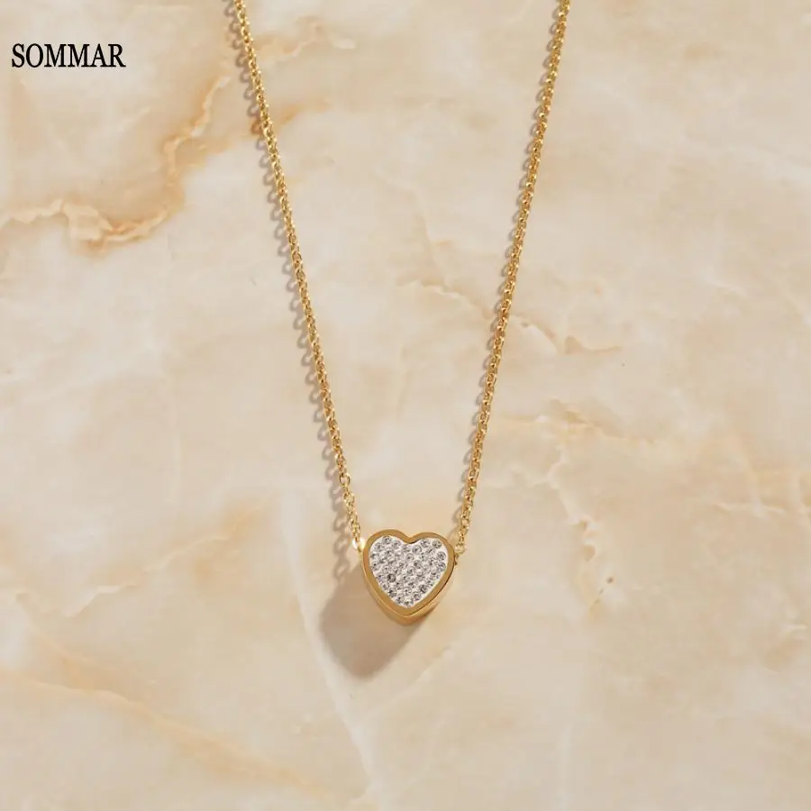 SOMMAR Vintage Love Gold color Female Friend necklaces & pendants Shining Love Ring tattoo choker Wholesale