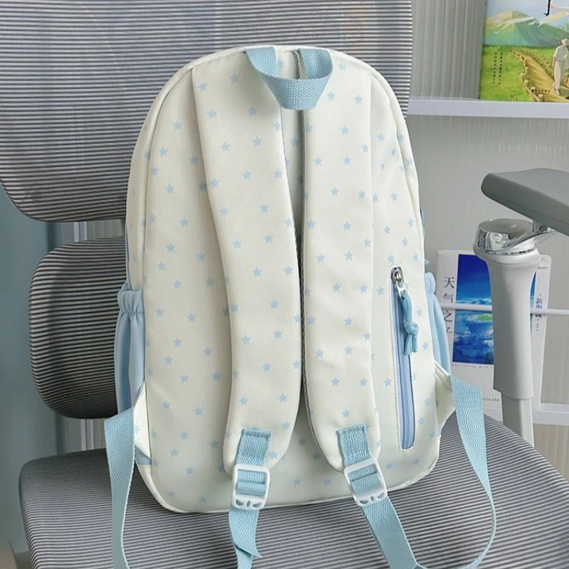 حقيبة ظهر نسائية جديدة بسيطة من النايلون بلون سادة حقائب ظهر غير رسمية للمراهقات 2025 حقيبة مدرسية نسائية ذات سعة كبيرة #5