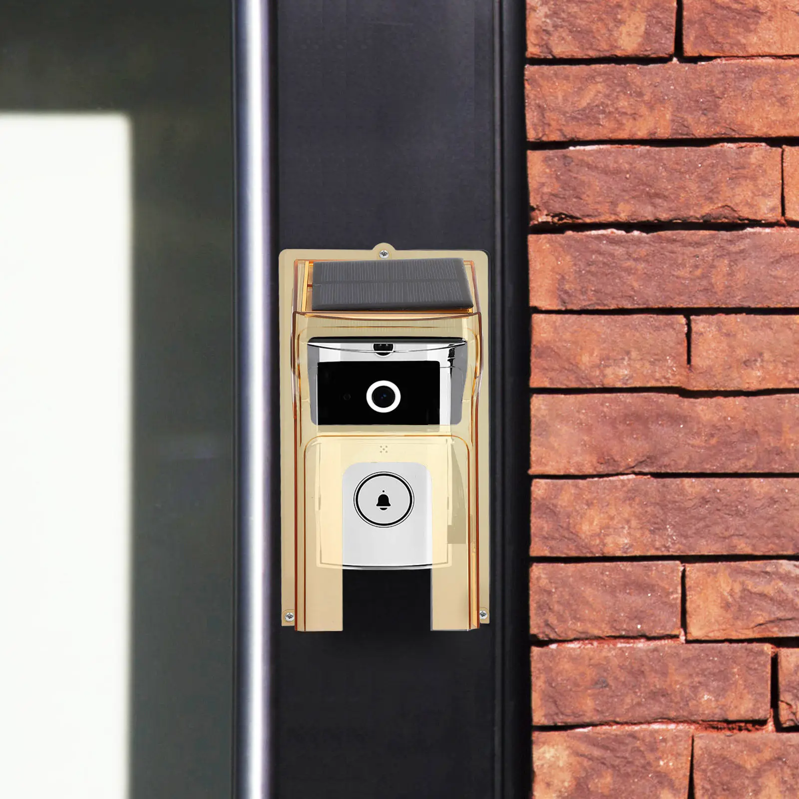 

Waterproof Solar Powered Doorbell Rainproof Cover Outdoor Protector Visual Doorbell Shield Access Control Keypad Fingerprint
