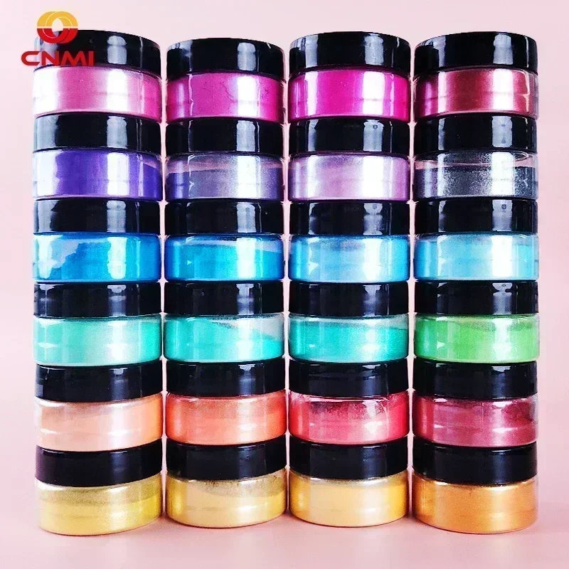 24/34pcs Natural Mica Powder Pearlescent Pigment Coloring Dye DIY UV Epoxy Resin Filler Jewelry Making Nails Decor Supplies