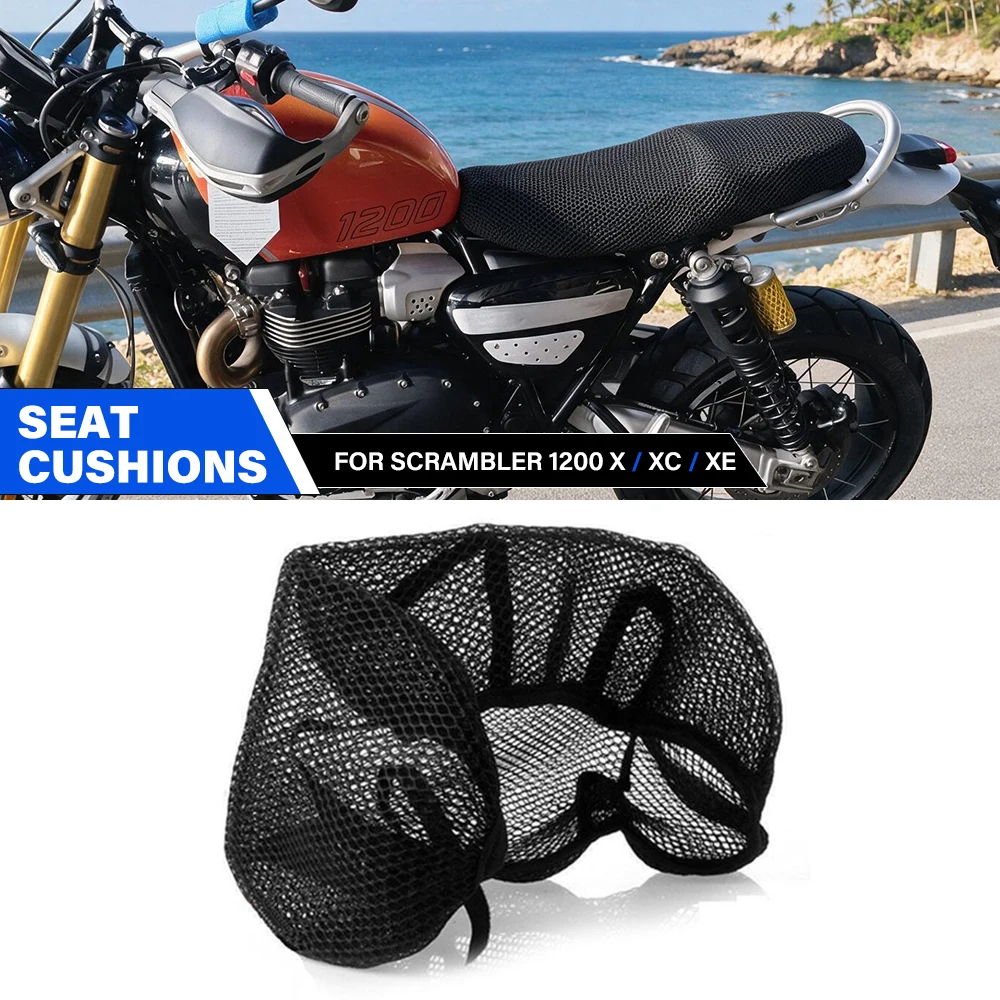 For Scrambler 1200 X XC XE 3D Honeycomb Mesh Seat Cover Breathable Sun Cushion Guard Insulation Motorcycle Accessories