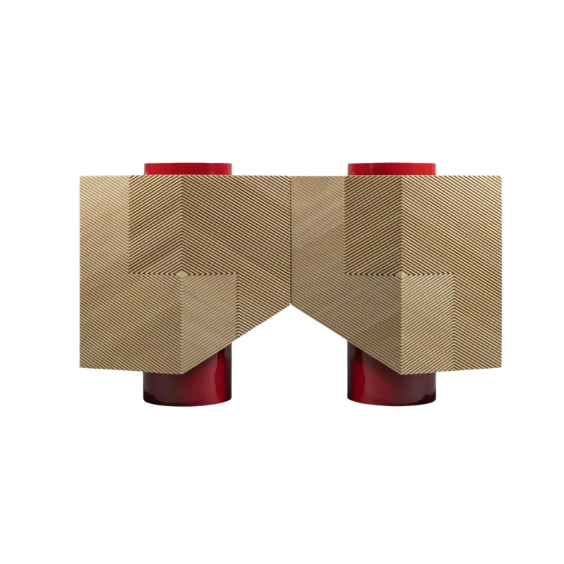 خزانة جانبية بسيطة مطلية شديدة اللمعان - خزانة فاخرة راقية لغرفة المعيشة أو المدخل #1