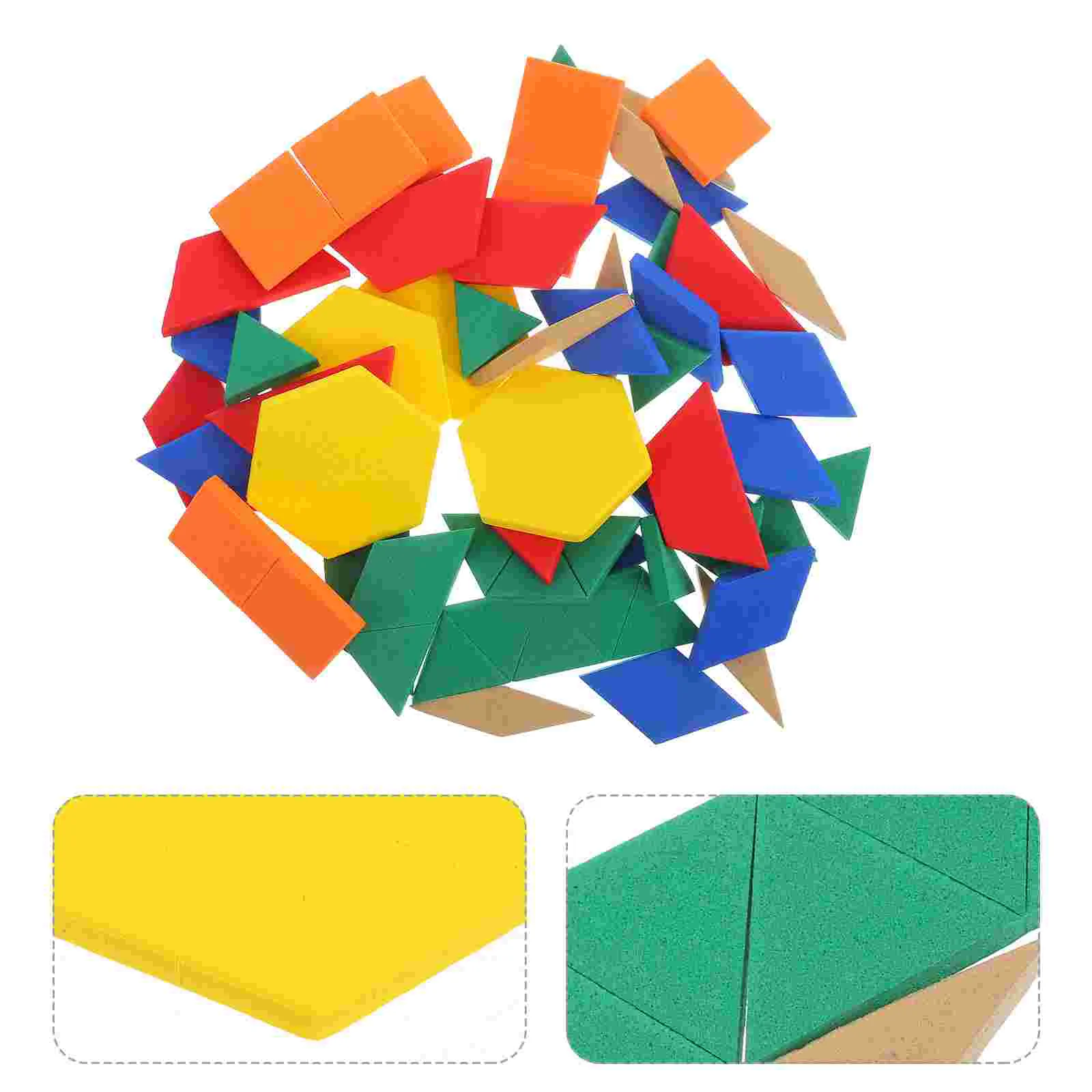 64 Pcs Graphic Cognition Teaching Aids 3d Puzzles for Kids Shape Sorting Eva Manipulatives Preschoolers Toddler