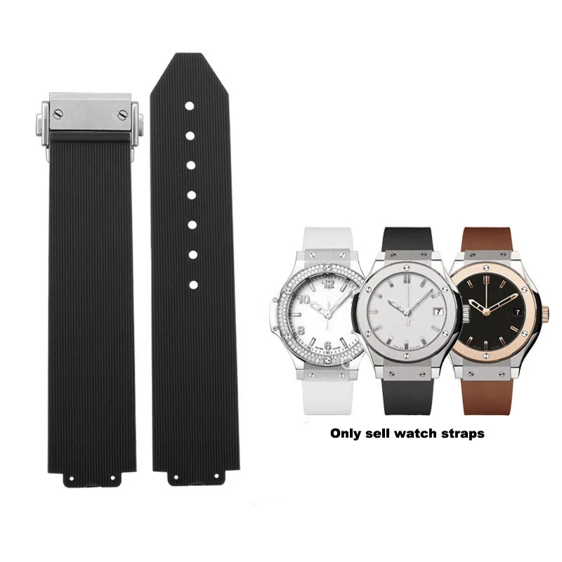 20*13mm convex waterproof silicone watch strap for HUBLOT Big explosion female women rubber watchband butterfly buckle