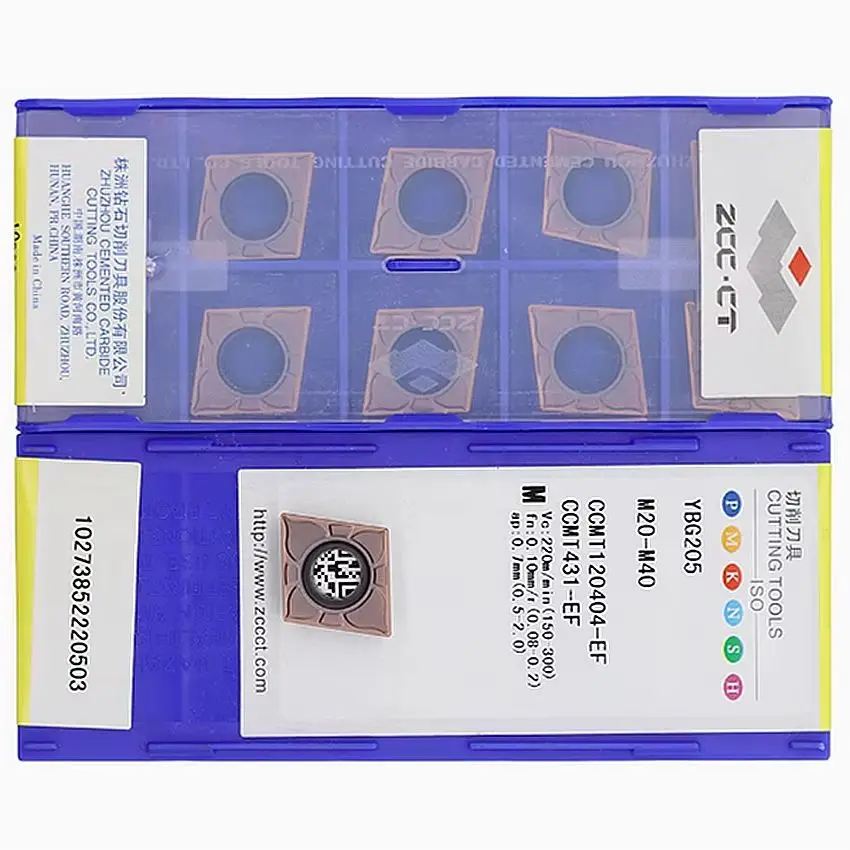 

CCMT120404-EF YBG205/CCMT120408-EF YBG205/CCMT120404-EF/CCMT120408-EF YBG202 YBM153 ZCC.CT CNC carbide inserts turning tools